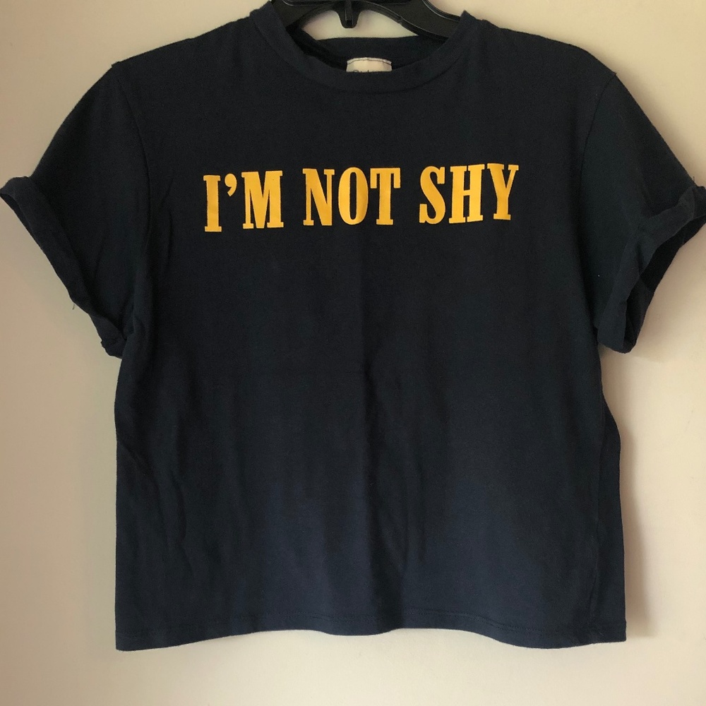 CUTE and SASSY Navy Cropped Shirt